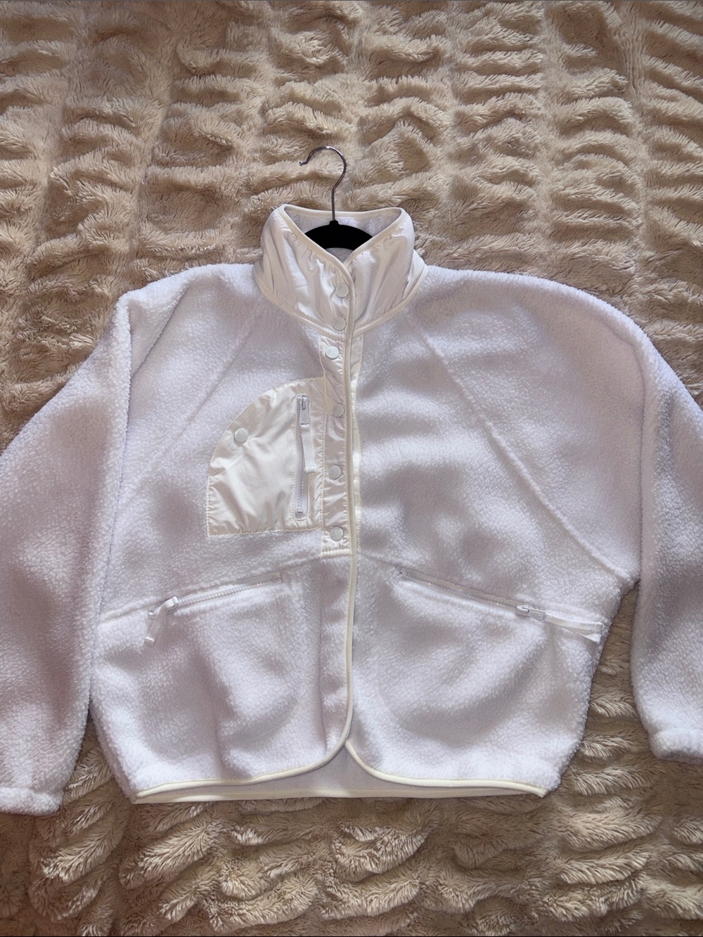 FP Movement by Free People white Teddy Zip Jacket